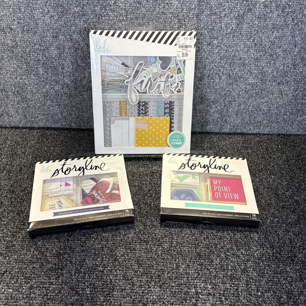 Lot of 3 Heidi Swapp~2 Storyline Motivational/Life Happens and Planner Family Ki
